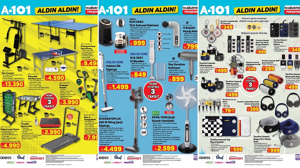 A101'e Masa Tenisi Masası Geliyor! 14 Ağustos 2025 A101 Aldın Aldın Kataloğu