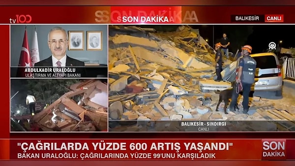 Sosyal medyada yaptığı paylaşımın ardından bir de tv100'e konuşan Uraloğlu, depremden sonraki ilk dakikalarda sesli çağrı taleplerinin yüzde 600 oranında olduğunu ancak çağrıların yüzde 99.5 oranında sorunsuz karşılandığını dile getirdi.