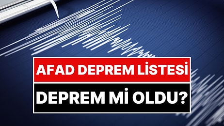 Deprem Son Dakika: Deprem mi Oldu? Deprem Nerede Oldu? AFAD Deprem Listesi