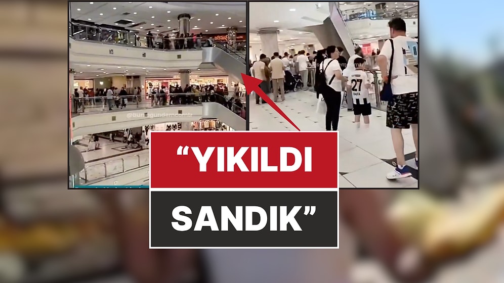 AVM’de Deprem Paniği: İnsanlar Yürüyen Merdivenlerde Sıkıştı!