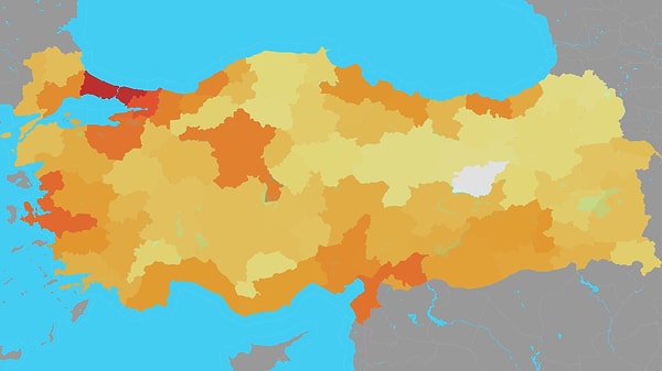4. Türkiye'de nüfus yoğunluğunun en az olduğu bölge hangisidir?