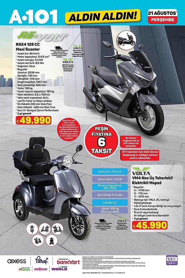 125 CC Maxi Scooter 59.900 TL