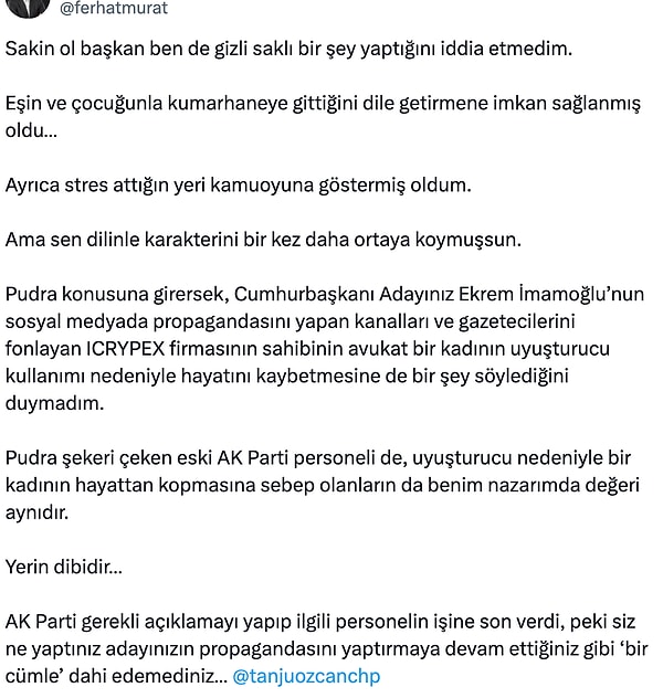 Daha sonra gazeteci Ferhat Murat, Özcan’ı mahkemeye vereceğini belirterek şu açıklamaları yaptı: