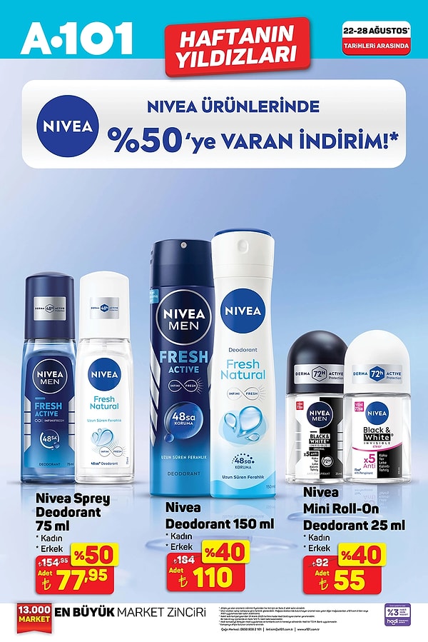 Nivea Ürünlerinde %50'ye Varan İndirim👇🏽