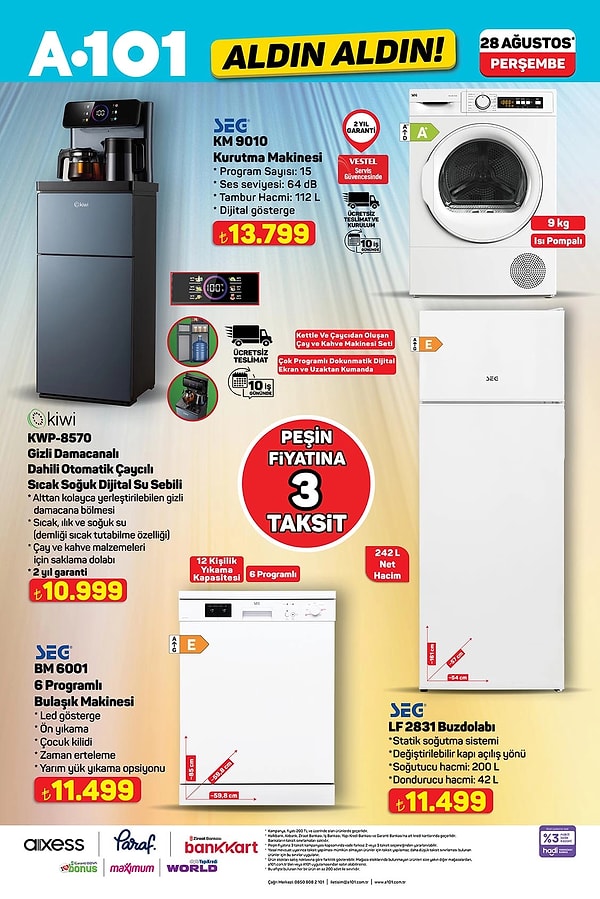 Kiwi Gizli Damacanalı Dahili Otomatik Çaycılı Sıcak Soğuk Dijital Su Sebili 10.999 TL