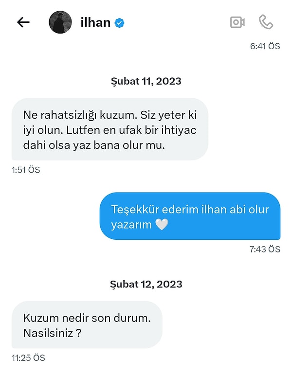 O mesajlar: