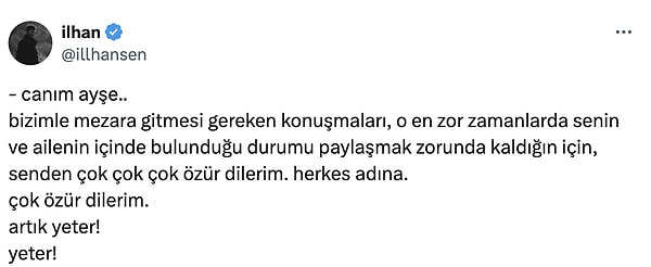 Depremzedenin paylaşımlarının ardından İlhan Şen, hakkında ortaya atılan taciz iddiasına da yanıt verdi.