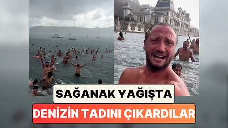 Her Sabah Bebek'te Denize Giren İnsanlar İstanbul'daki Sağanak Yağışa Denizde Yakalandı