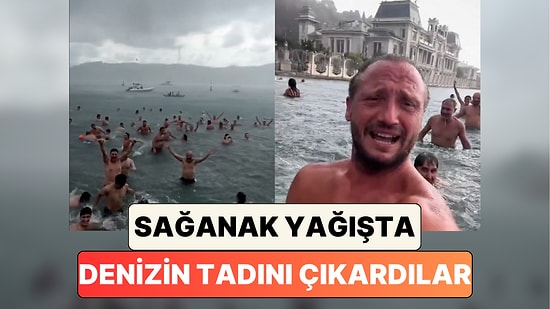 Her Sabah Bebek'de Denize Giren İnsanlar İstanbul'daki Sağanak Yağışa Denizde Yakalandı