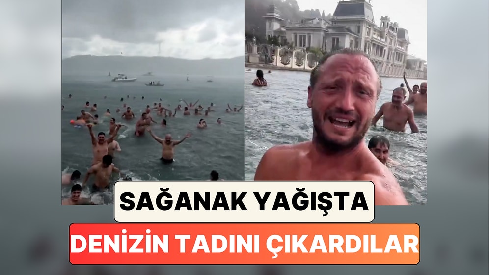 Her Sabah Bebek'de Denize Giren İnsanlar İstanbul'daki Sağanak Yağışa Denizde Yakalandı
