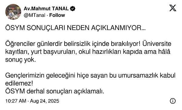 "ÖSYM SONUÇLARI NEDEN AÇIKLANMIYOR…"