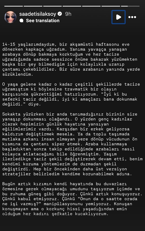 Saadet Işıl Aksoy'un açıklamasının tamamını şöyle bırakalım: