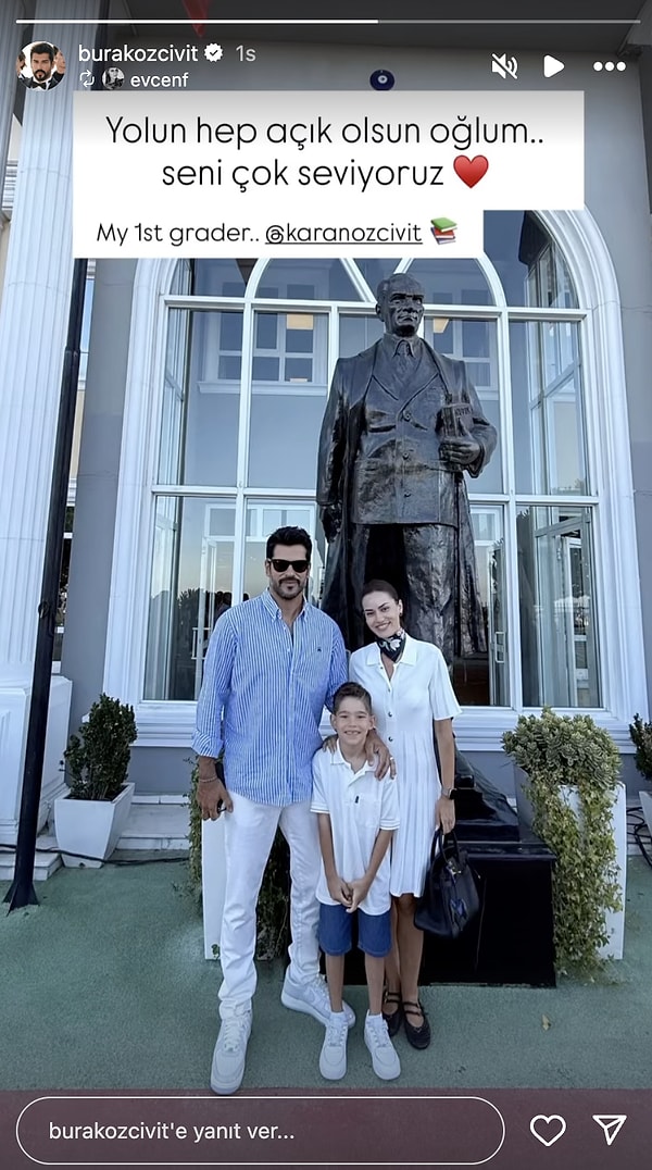 Tüm bu dedikoduların ardından Evcen ve Özçivit, oğulları Karan’ın ilkokula başladığı anı birlikte paylaştı.