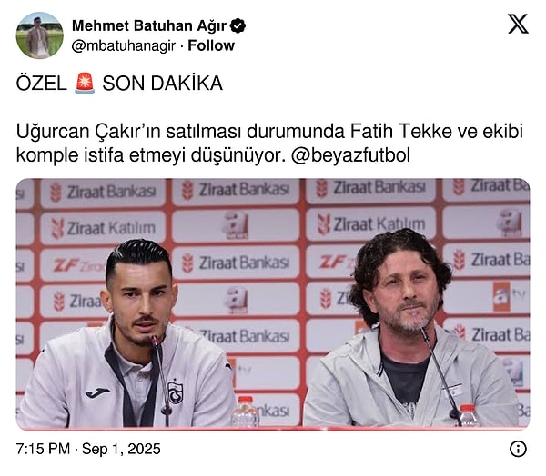 Beyaz Futbol ekibinden Mehmet Batuhan Ağır'ın iddiası