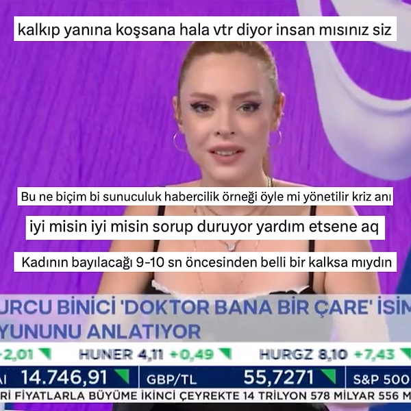 Sosyal medyada herkesin önüne düşen bayılma anları, sunucu Melis Hazal Karagöz'ün topa tutulmasına sebep olmuştu.