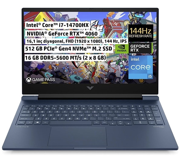 HP Victus Gaming Dizüstü Bilgisayar, oyun tutkunları için güçlü performans ve şık tasarımı bir araya getiriyor.