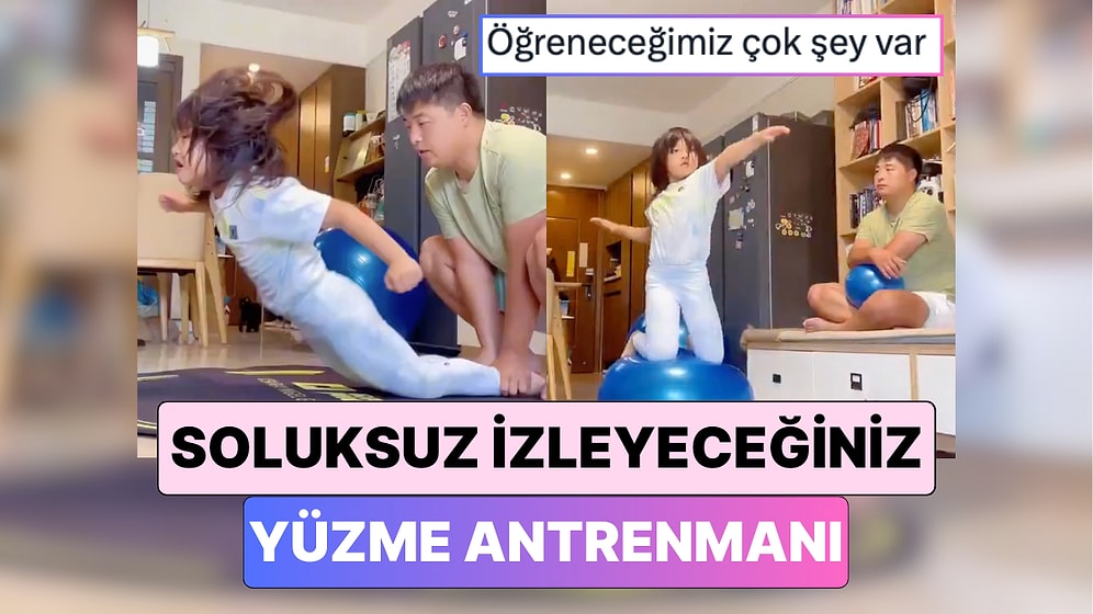 Yüzme Antrenörü Olan Bir Babanın Kızına Yaptırdığı Antrenmanı Soluksuz İzleyeceksiniz
