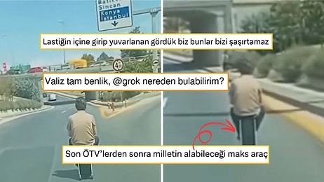 Elektrikli Valiz Üzerinde Ankara Trafiğinde Yolculuk Yapan Vatandaş Görenleri Şaşkına Çevirdi