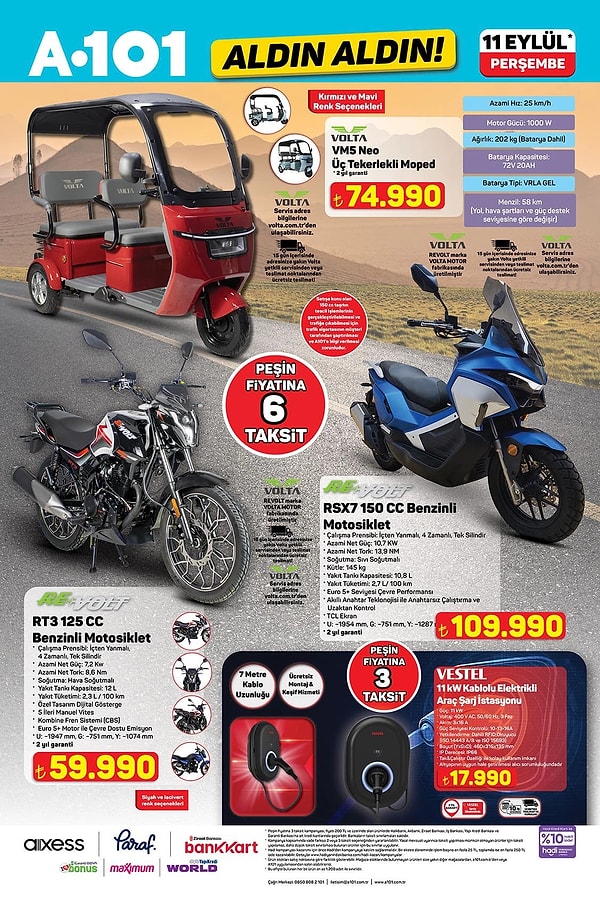 Vestel 11kW Kablolu Elektrikli Araç Şarj İstasyonu 17.990 TL