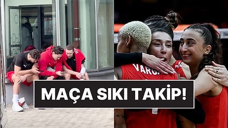 Hep Destek, Tam Destek: A Milli Basketbol Takımı Oyuncuları, Filenin Sultanları'nın Maçını Pür Dikkat İzledi!