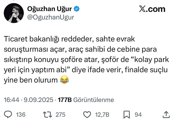 Oğuzhan Uğur esprili bir dille yaşanacakları X hesabından yazmıştı.