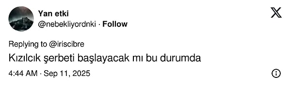 “nebekliyordnki” isimli kişi ise el konulan Show TV’de yayılanan sevilen dizi Kızılcık Şerbeti’nin akıbetini merak etti.