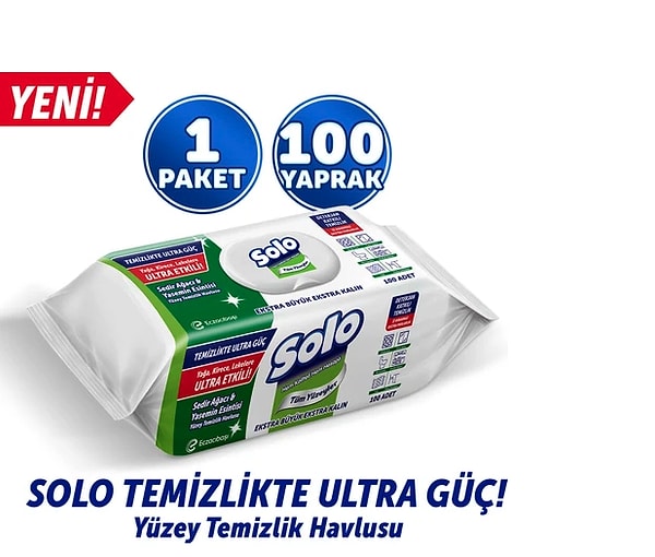 Solo Temizlikte Ultra Güç Sedir Ağacı&Yasemin Esintisi Yüzey Temizlik Havlusu
