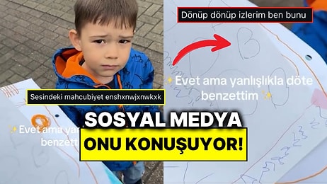 Annesine Kalp Çizmek İsterken Yanlışlıkla Benzettiği Şeyi Mahcupça Söyleyen Minik Milyonlarca İzlenme Aldı!