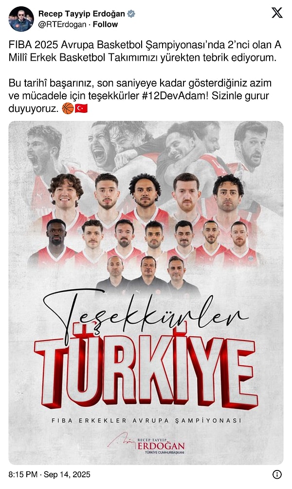 Cumhurbaşkanı Recep Tayyip Erdoğan'ın destek açıklaması: