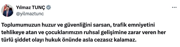 Adalet Bakanı Yılmaz Tunç X paylaşımından böyle duyurdu;