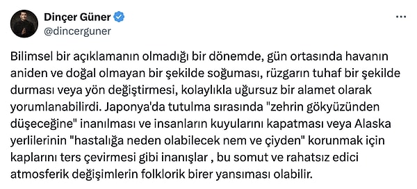 "Zehrin gökyüzünden düşeceği" inancı!👇