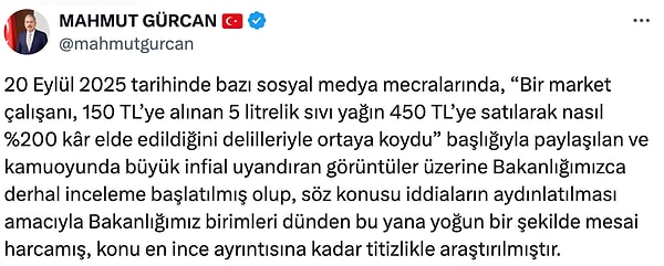 Sosyal medyanın karışması sonrası Ticaret Bakanlığı hemen devreye girdi.