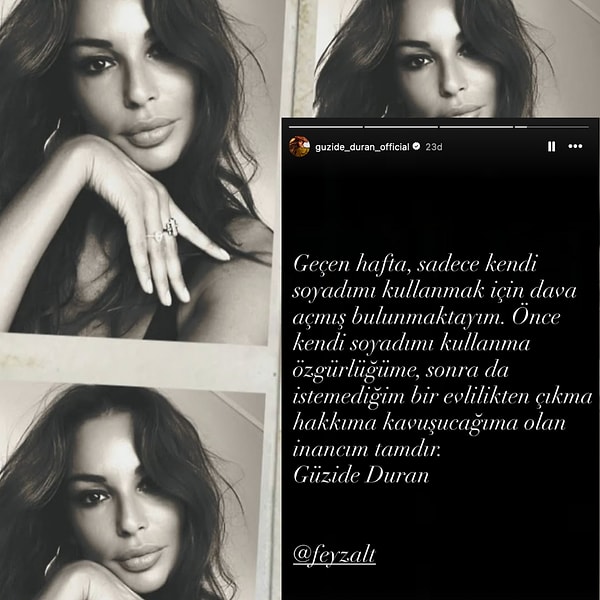 Geçtiğimiz saatlerde sosyal medya hesabından peş peşe paylaşımlarda bulunan Güzide Duran, önce hasretini çektiği çocuklarıyla pozlarını paylaştı.