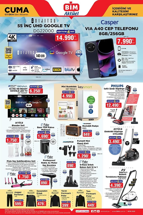Dijitsu 55" UHD Google Tv 14.990 TL