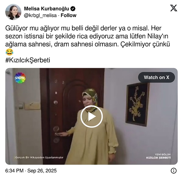 İşte Feyza Civelek'in ağlamasına gelen tepkilerden bazıları: