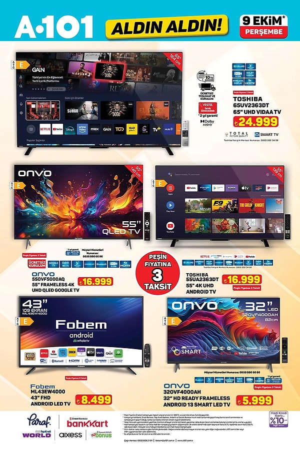 Toshiba 65" UHD VIDAA Tv 24.999 TL