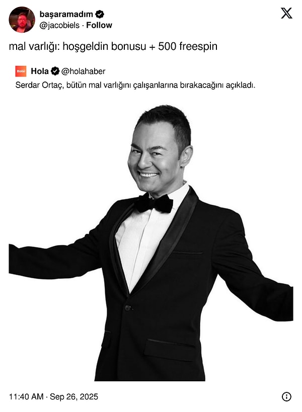 Her hafta bir Serdar Ortaç şakası düşüyor.