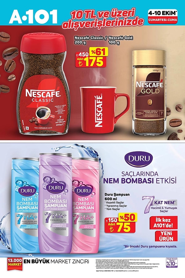10 TL ve üzeri alışverişlerinizde;