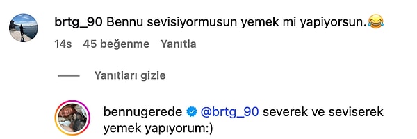 Kullancıların videoya yapılan yorumlarına daha fazla sessiz kalamayan Bennu Gerede gelen bir yoruma verdiği yanıtla ayrı konuşuldu.