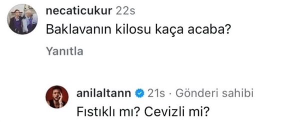 Arkadaşının yaptığı "baklava" yorumuna verdiği "espritüel" cevap da gözlerden kaçmadı!