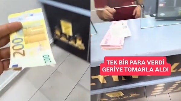 200 euro bozdurdu, 9 bin 80 TL geri aldı.