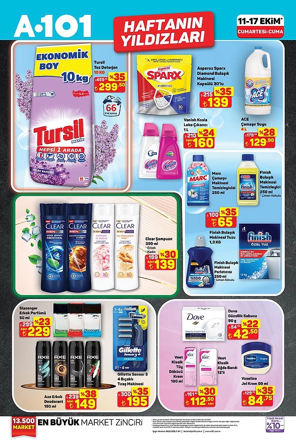 Tursil Toz Deterjan 10 Kg 299,50 TL