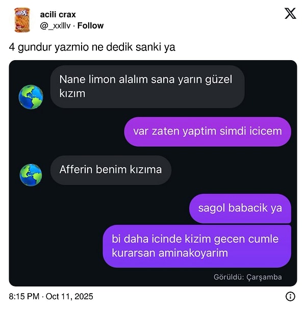 Ne demişsin acaba?