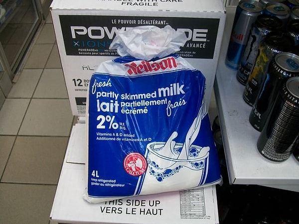 Approximately half of the milk sold in Canada today is still sold in bags.
