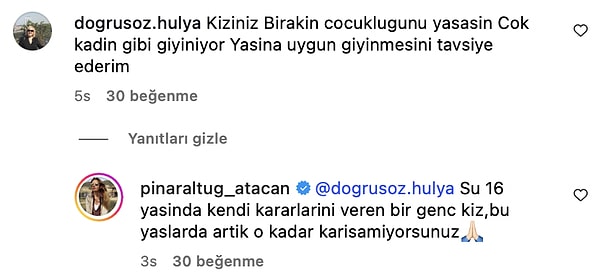 Sosyal medya kullanıcılarının bıraktığı eleştirel yorumlara verdiği cevaplarla meşhur olan Pınar Altuğ, bu sefer hepsine yetişemedi ama verdiği tek cevap yetti!