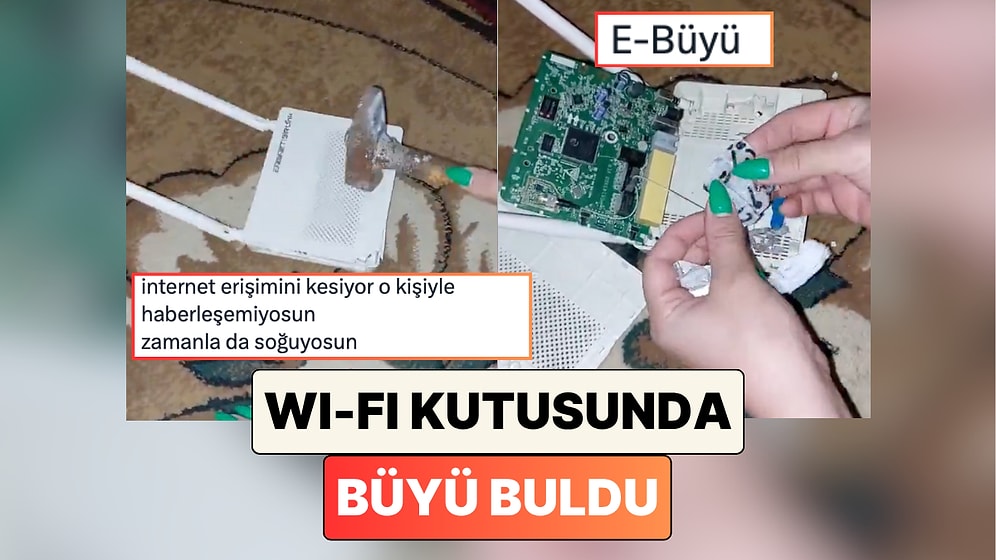 Girdiği Evlerin İlginç Yerlerinden Büyüler Bulan Kadın Şimdi de Wi-Fi Kutusundan Büyü Buldu