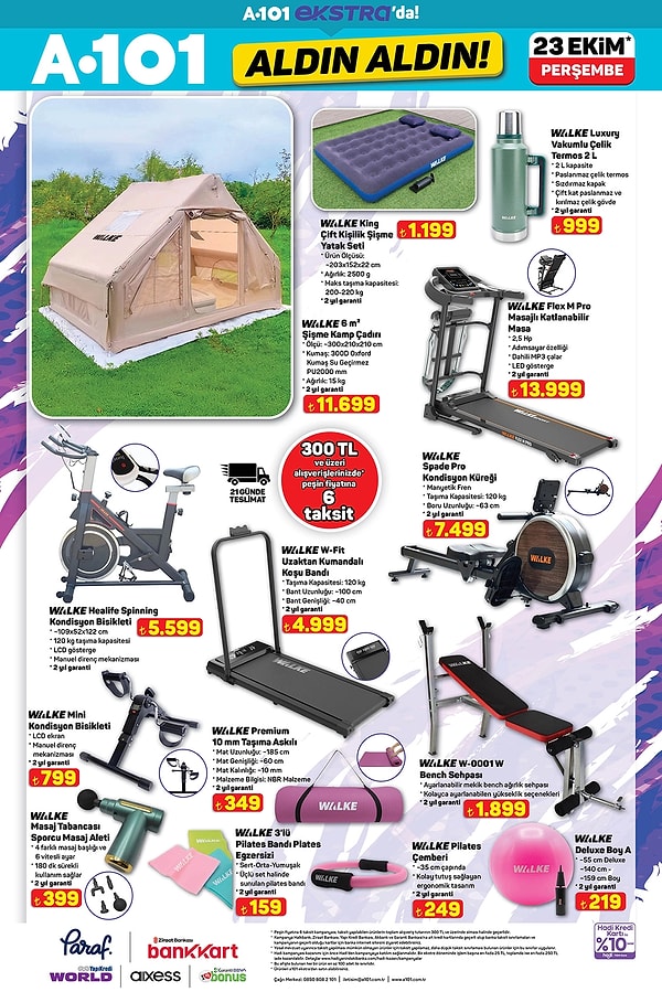 Walke Kare Kamp Çadırı 11.699 TL