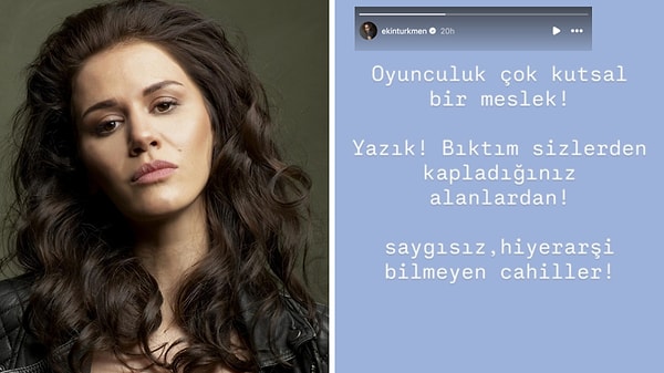 Çok geçmeden ünlü oyuncu Ekin Türkmen'den Deniz'e tepki geldi.