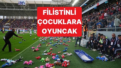 Gençlerbirliği - Konyaspor Maçında Filistinli Çocuklar İçin Sahaya Oyuncak Atıldı