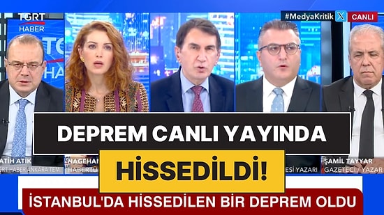 6.1 Büyüklüğündeki Deprem TGRT Haber Stüdyosunda Canlı Yayında Hissedildi!